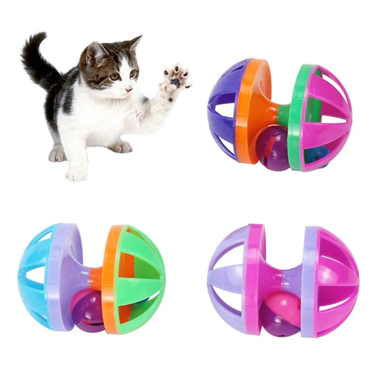 Pet Cat Toy Kitten Dumbbell Bell Ball Scratch Training Game Interactive Playing Toy